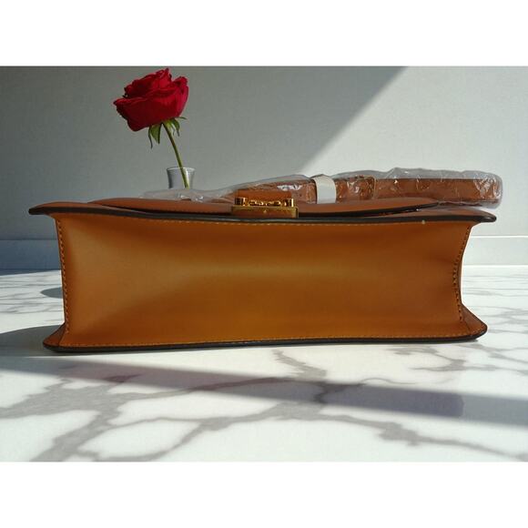 MCM Tracy Shoulder Bag in Cubic Logo Leather Cognac - NWT - Picture 16 of 16